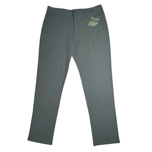 SKYR Men's Performance Stretch Pants‎ 36x32 Olive Green UPF 4-Way Stretch NWT
