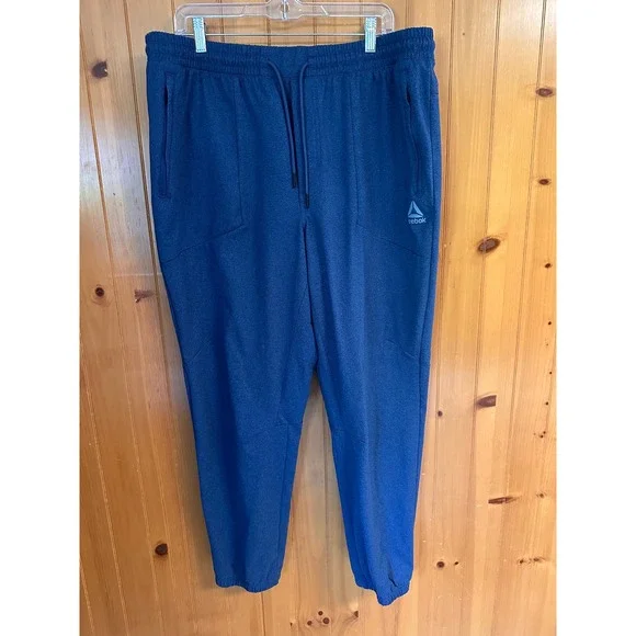 Reebok Sportswear Heather Blue Performance Joggers Athletic Sweatpants XL‎
