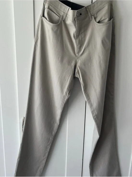 Men's Slim Straight Pants - Light Gray