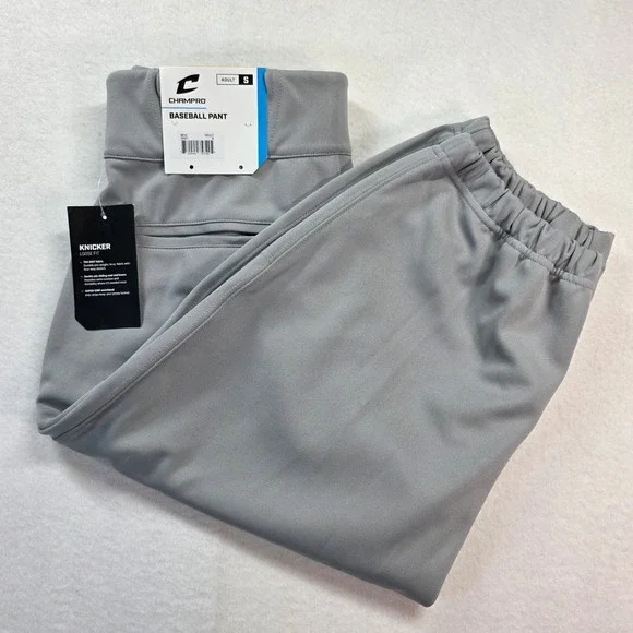 Champro Men's BP10 Triple Crown Knicker Baseball Pants Gray Adult S‎ (28-30) NWT