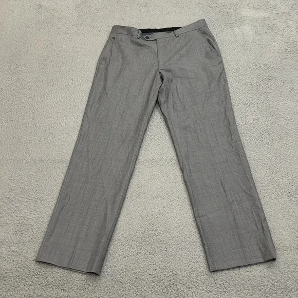 Lauren Ralph Lauren Pants Mens 34x30 Gray Wool Natural Stretch Dress Pockets