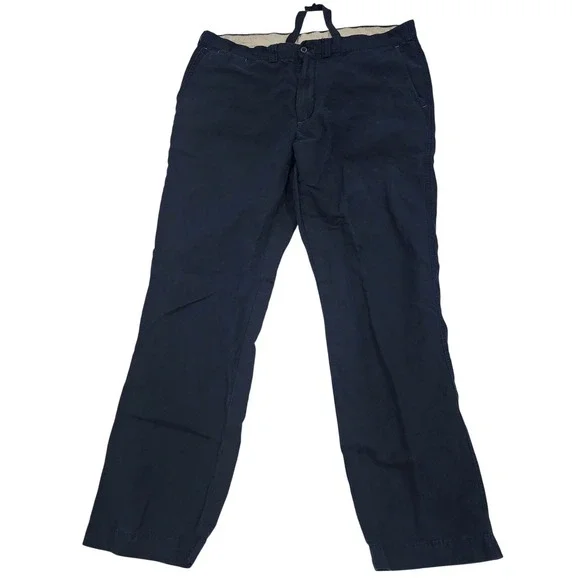 Polo by Ralph Lauren Pants Trousers Mens‎ 38x32 Navy Blue Chino Flat Front Work
