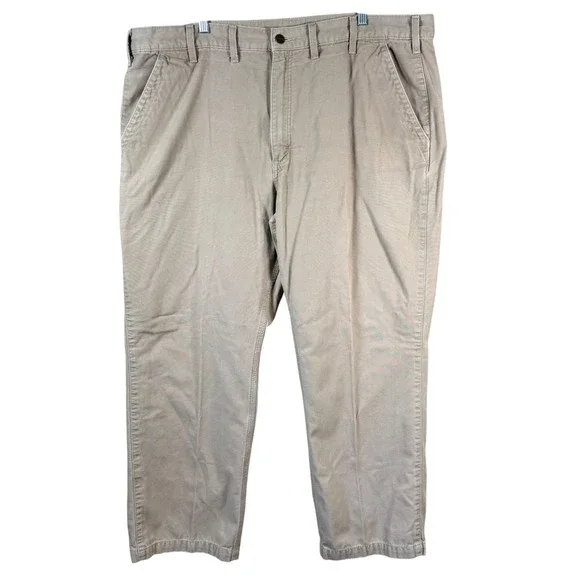 Carhartt Pants Relaxed Fit Mens 44x30 Khaki Canvas Workwear‎ Carpenter Trousers