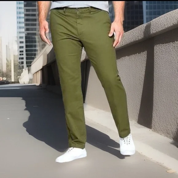 Goodfellow & Co Slim Chino Pants ~Paris Green Chino Big & Tall Stretch