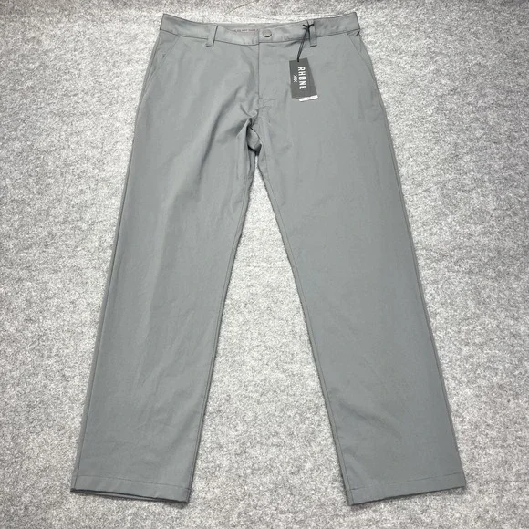 Rhone Commuter Pants Mens 35x29 Gray Flex-Knit Travel Chino Stretch Performance