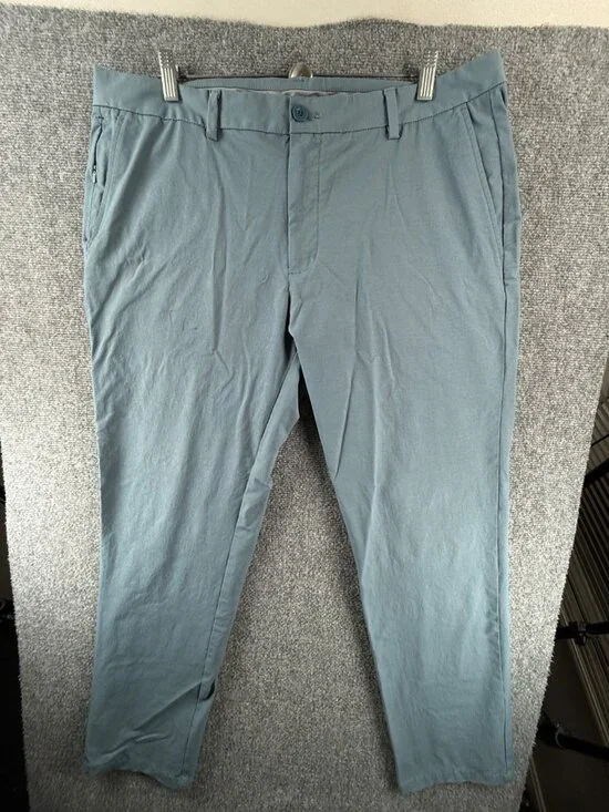 Vineyard Vines OTG Pants Performance 38x32 Men Gray Blue Stretch Zip Pockets