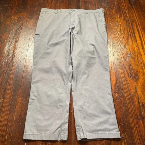 Duluth Trading Flex Ballroom Khakis Mens‎ 42x30 Gray Relaxed Fit Stretch Pants