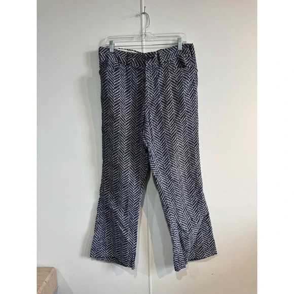 Vintage Lee Leesures Pants Mens 33x30 Blue Herringbone‎ Knit Stretch Dress