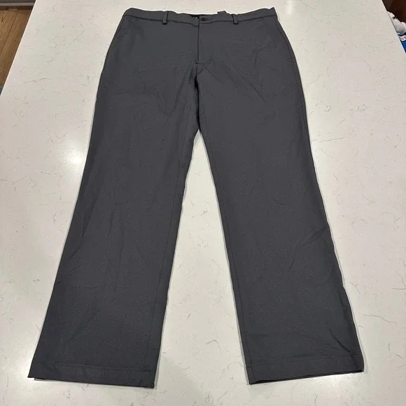 Greg Norman Mens Golf Pants 34x30 Charcoal Gray Performance Stretch Flat Front