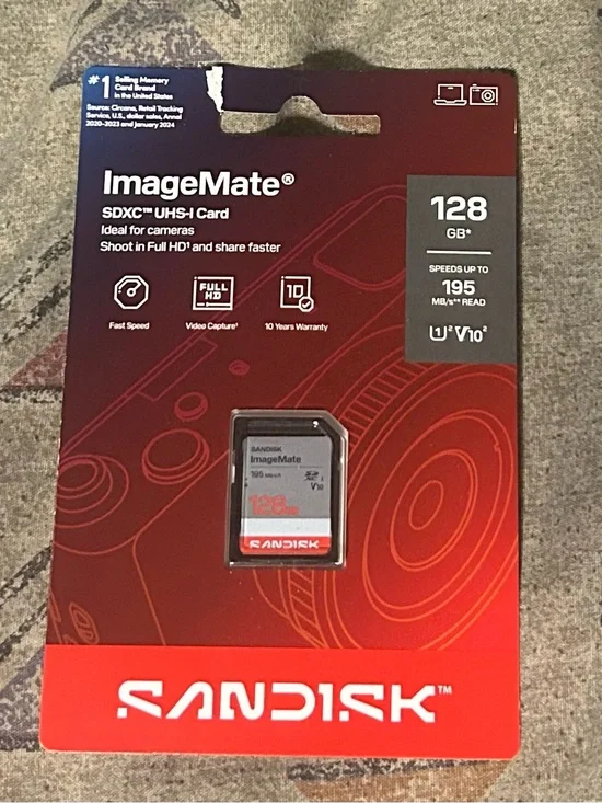 Andis ImageMate 128GB SDXC UHS-I Memory Card - Red and Black