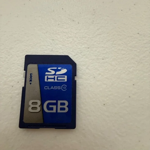 SDHC 8GB Class 10 Memory Card Blue Silver Secure Digital‎ High Capacity