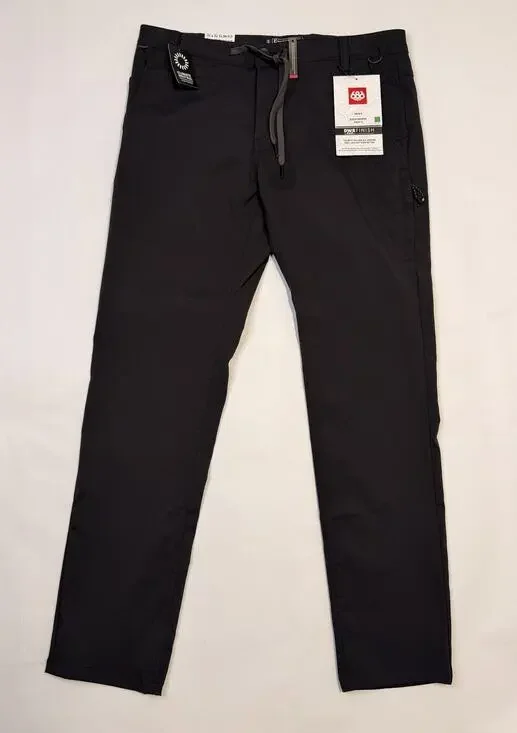 686 Pants Mens 32x32 Black Everywhere Eco Slim Fit Water Resistant Stretch Chino