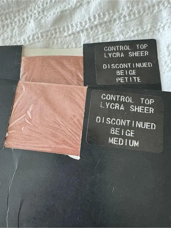 Anne Klein Beige Sheer Lycra Control Top - Neutral Tone hosiery 3 pairs