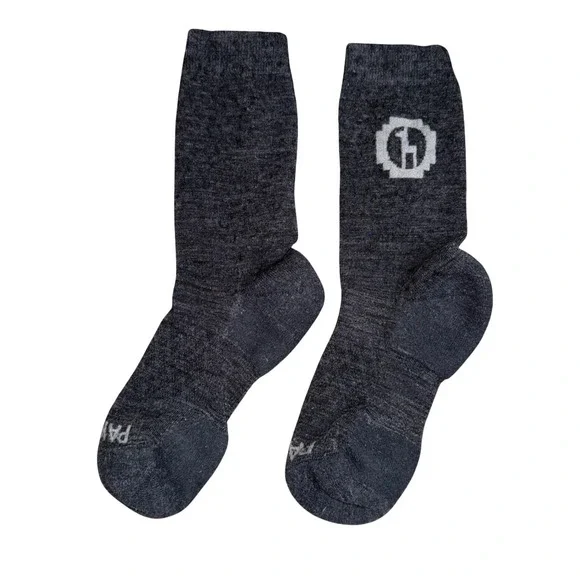 Paka Alpaca Wool Crew Socks Women OS Charcoal Grey Excellent Performance Hiking