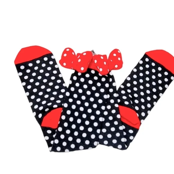 Disney Parks Minnie Mouse Bow Long Socks