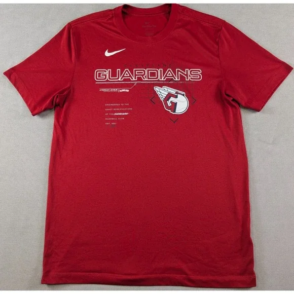 Cleveland Guardians Shirt Mens Medium Red Nike Dri-Fit Training MLB Baseball
