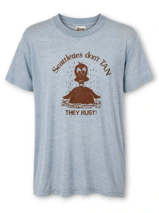 Vintage Seattleites Don't Tan They Rust Hanes 50/50 Graphic Tee USA Large