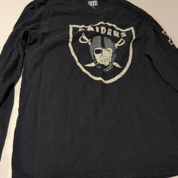 OAKLAND LAS VEGAS RAIDERS Long Sleeve Shirt Black‎ BIG Logo NFL Football OTS S
