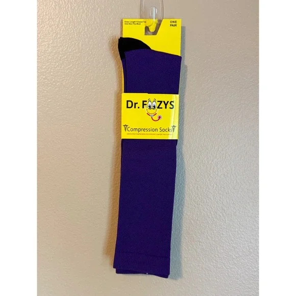 Purple Compression Socks Airline Travel Comfort Sports Knee High Socks Foozys OS