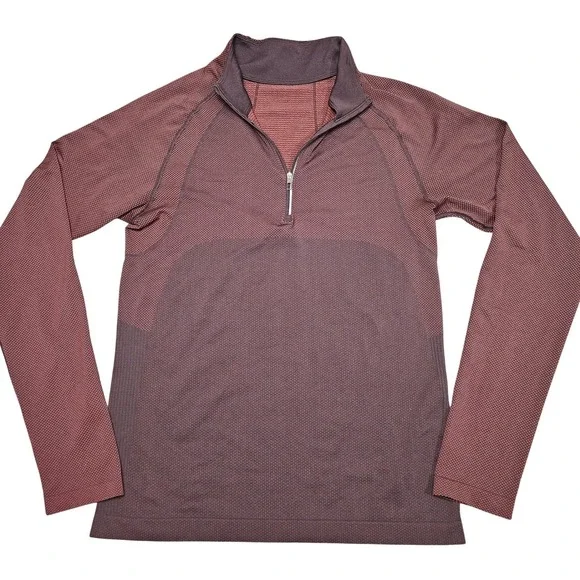 Lululemon Metal Vent Tech 2.0 1/2 Zip Mens‎ S Maroon Red Pullover Running Shirt