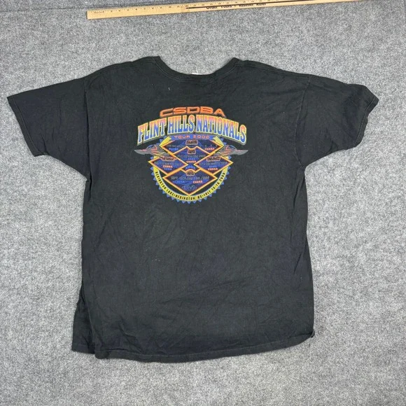 Fruit of the Loom T-shirt Mens XXXL Black CSDBA Flint Hills Nationals Tour 2000