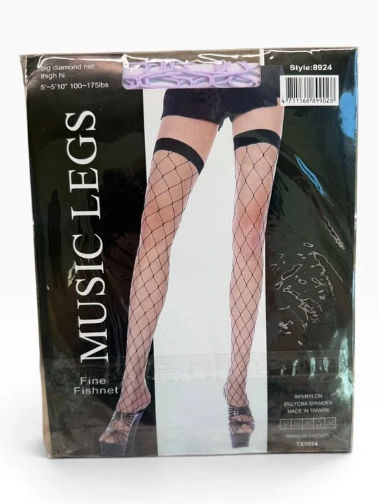 Music Legs Big Diamond Net Thigh Hi Stockings Lilac 8924 OS Fits 5’-5’10”