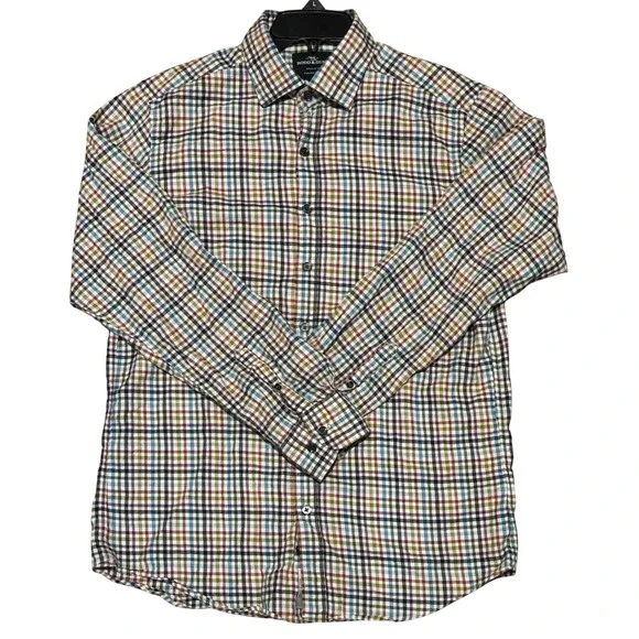 Rodd & Gunn Multi Color Check Button Down Sports‎ Fit Italian Fabric Mens Size M