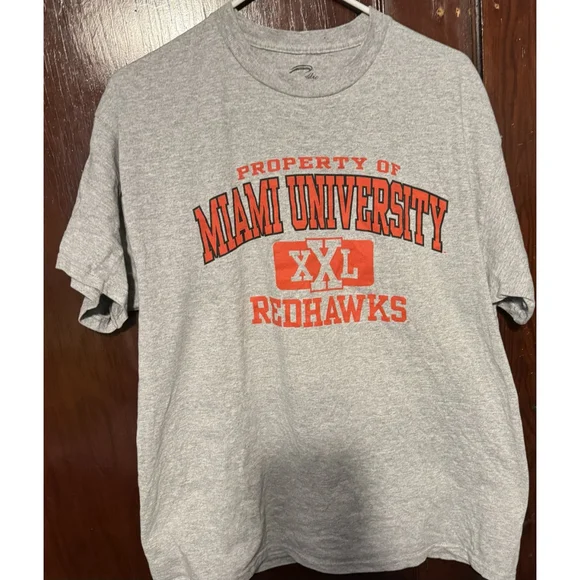 Miami (OH) Redhawks T-Shirt Gray NCAA Men's Size L