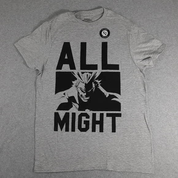 My Hero Academia All Might Shirt Mens Medium Gray Loot Crate Exclusive Anime Tee