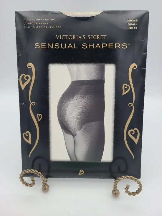 Vintage Victoria's Secret Sensual Shapers Pantyhose Smoke Small NIP