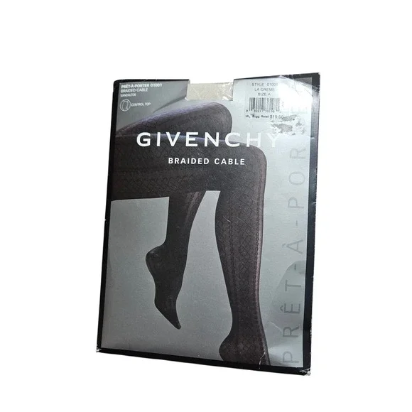 Givenchy Pret-A-Porter Braided Cable Tights La Creme Size A Style‎ 01001 NWT
