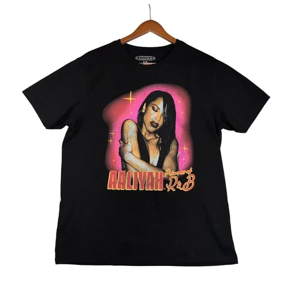 Aaliyah Princess of R&B Graphic Tee Black Mens Medium Short Sleeve T-Shirt