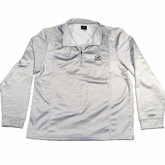 Greg Norman Mens Large Gray Bulle Rock Golf 1/4 Zip Pullover Fleece Jacket L