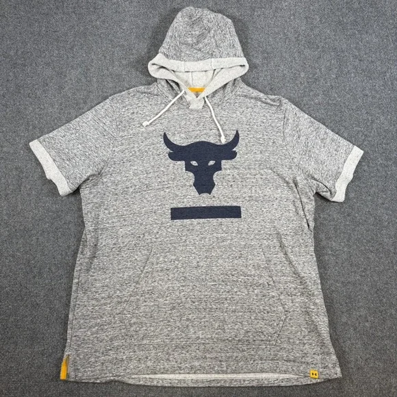 Under Armour Project Rock Hoodie Men's XL Gray Sleeveless Work‎ Out Gym Athletic