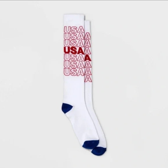 USA Text Knee High Socks