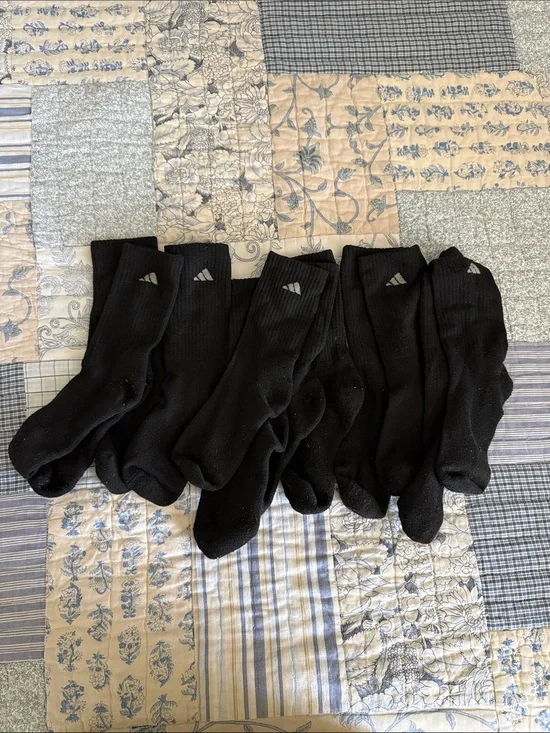 adidas Black Athletic Crew Socks - Pack of 6