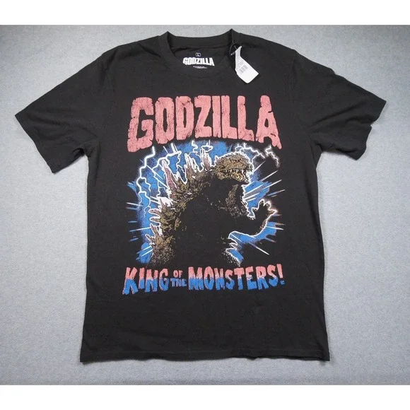 Godzilla Shirt Mens Large Black King Of The Monsters Toho Ripple Junction Tee