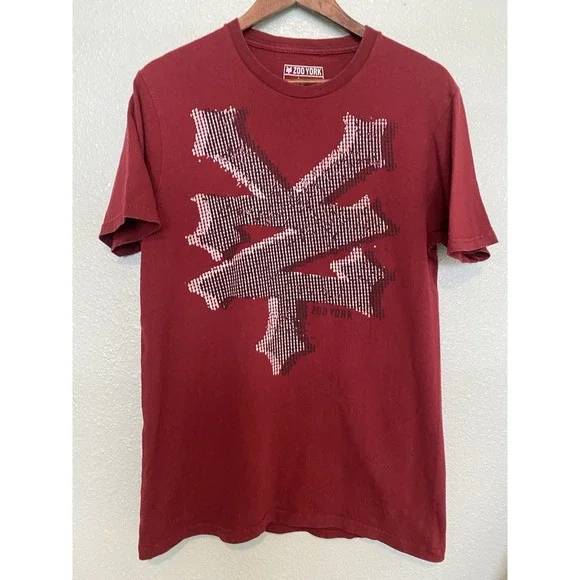 Zoo York Medium Burgundy Mens T-shirt Streetwear New York‎ Y2K