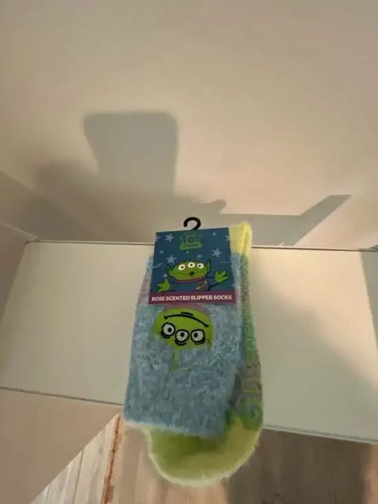 Disney Pixar Toy Story Alien Little Green Men Rose Scented Slipper Socks