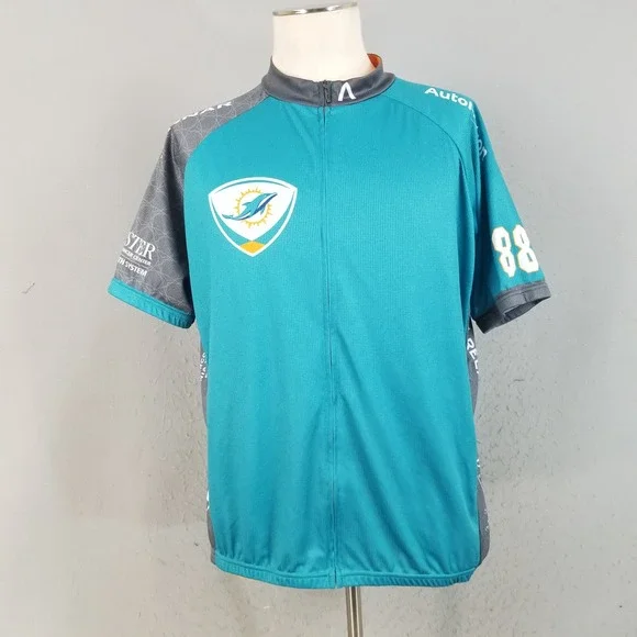 Primal‎ Cycling Jersey Mens 2XL Teal Dolphins Cancer Challenge Short Sleeve Zip