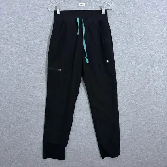 Figs Women’s Size XS/P Black High Waisted Skinny Yola Scrub Lined Pants
