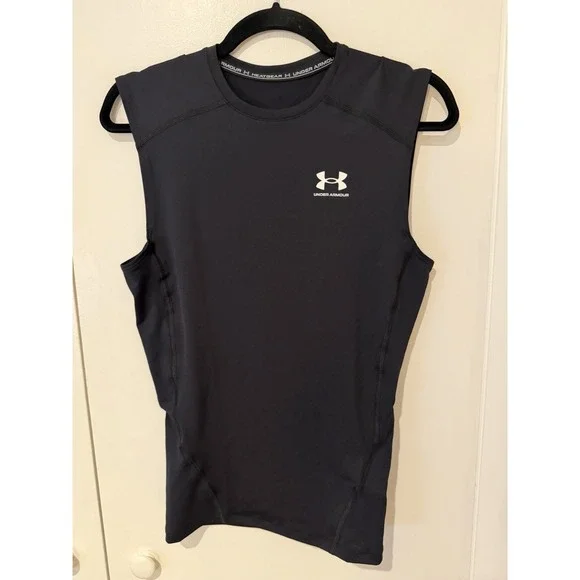 NWT Under Armour Compression Heat‎ Gear Sleeveless Black Size Medium Tank Top