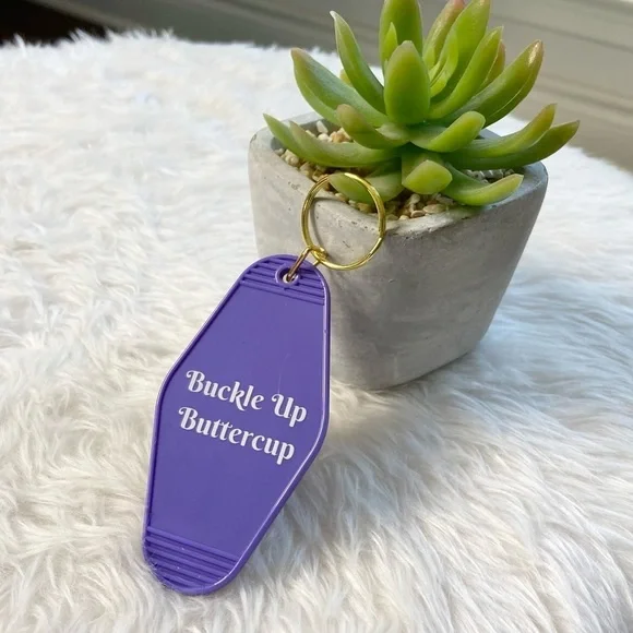 Retro Motel Keychain-buckle up buttercup