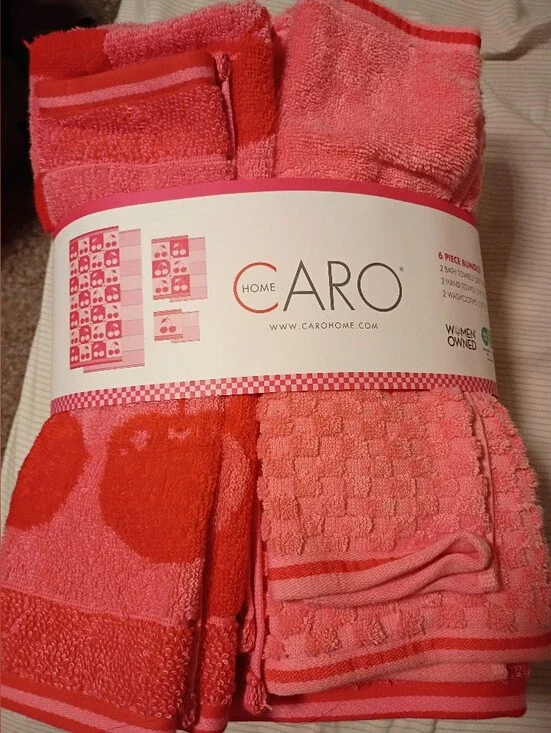 Caro Brand Bath Towel Set Of 6, Cherry Theme