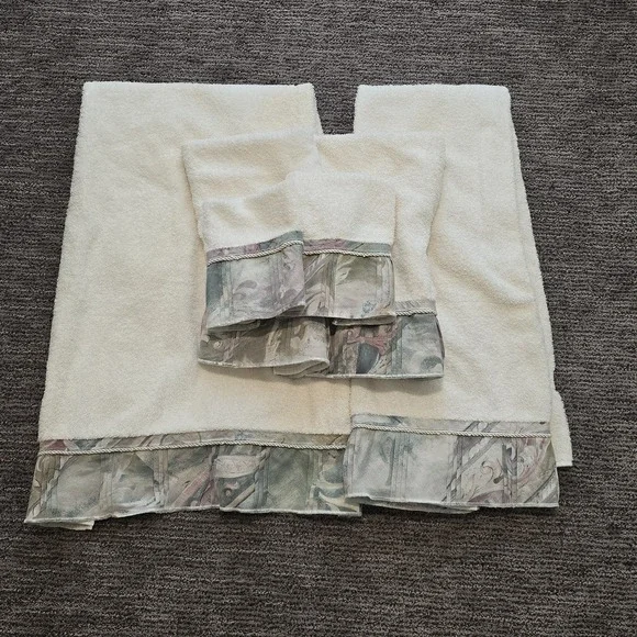 Jcpenney Vtg Mustique Towels Lot Bath‎ Hand Wash 6pc  Set