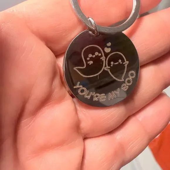 You’re My Boo Ghost Couple Silver-Tone Halloween Keychain