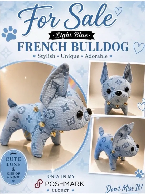 Designer-Style Frenchie Dog Bag Charm Keychain 🐶