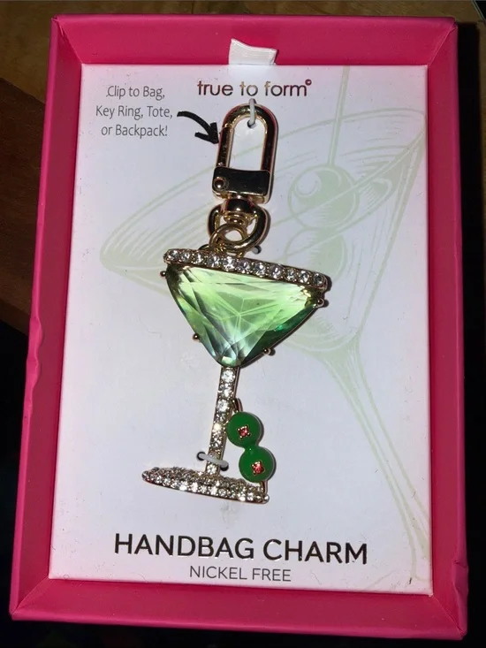True to form Green Martini Handbag Charm