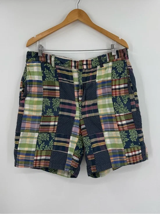 Brooks Brothers Cotton Patchwork Madras Shorts | Multicolor | 36