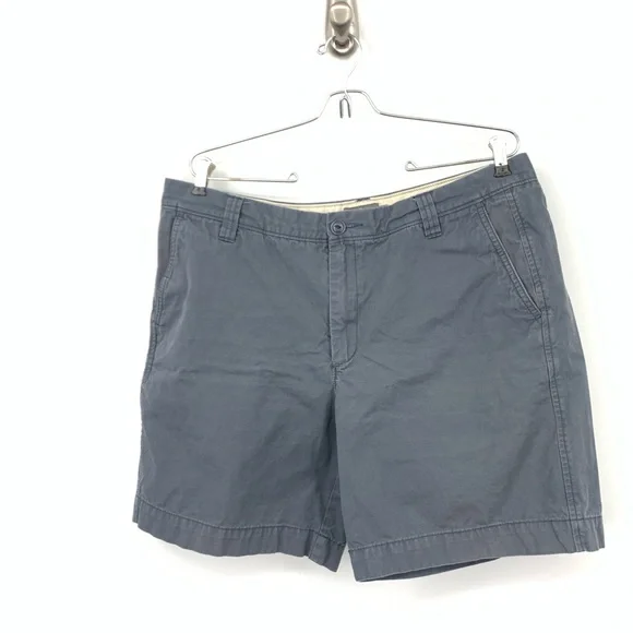 LL Bean Signature Men Size 38 Shorts Blue‎ Cotton Canvas Chinos Slim Straight
